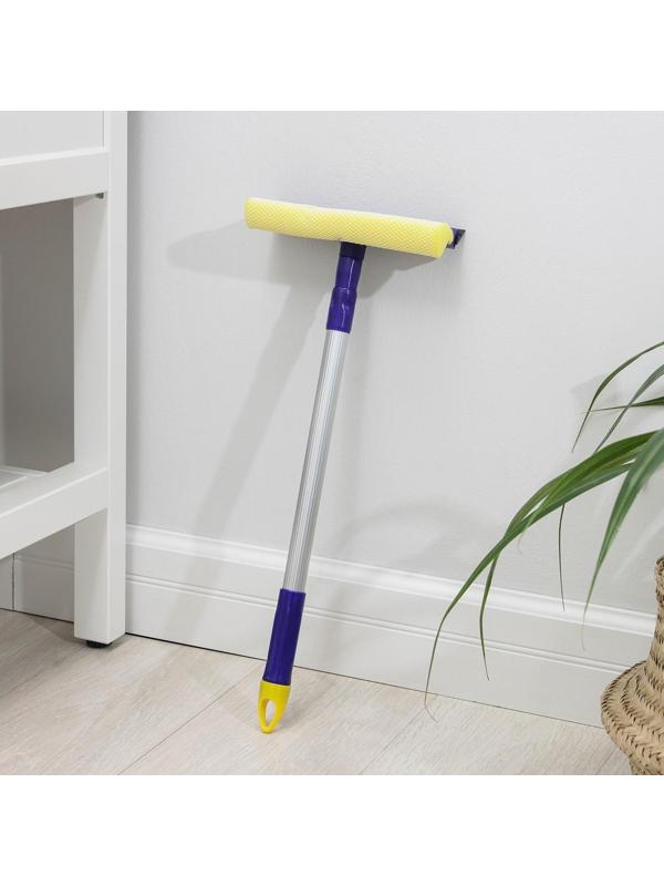 Окномойка с телескопической алюминиевой ручкой и сгоном Доляна, 20×8×50(80) см, поролон