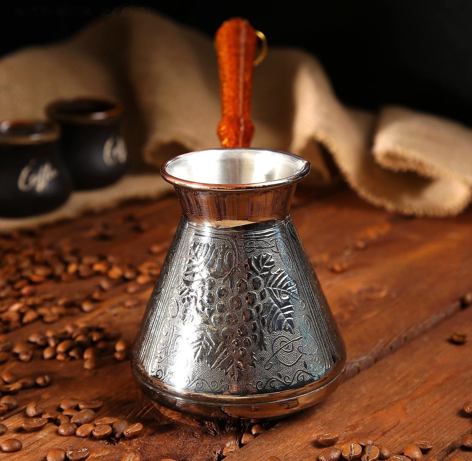 Турка для кофе медная «Виноград», 0,6 л