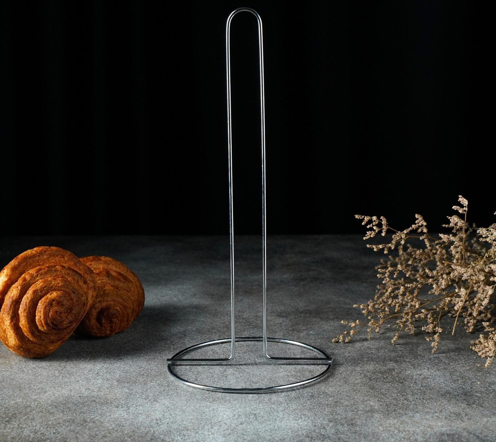 Подставка под бумажные полотенца Доляна, 13,5×13,5×28 см, цвет хром