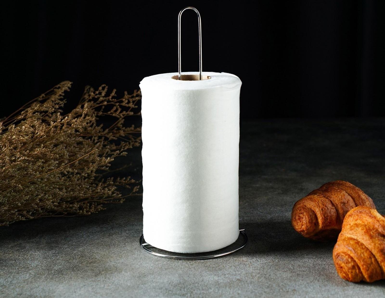 Подставка под бумажные полотенца Доляна, 13,5×13,5×28 см, цвет хром