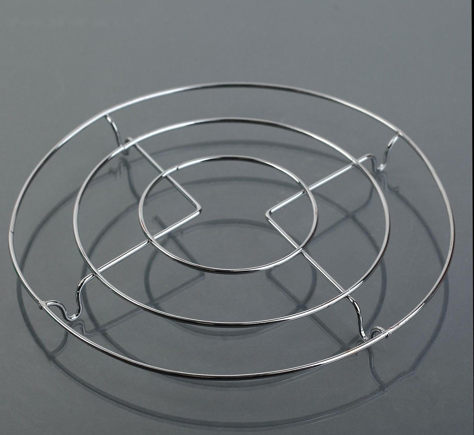 Подставка под горячее на ножках «Круг», 18×18×2 см, цвет хром