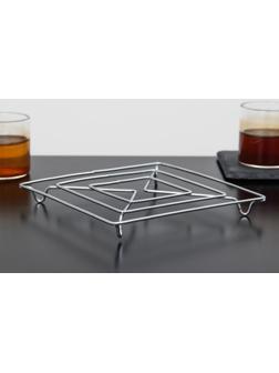 Подставка под горячее на ножках Доляна «Квадрат», 14×14×2 см, цвет хром