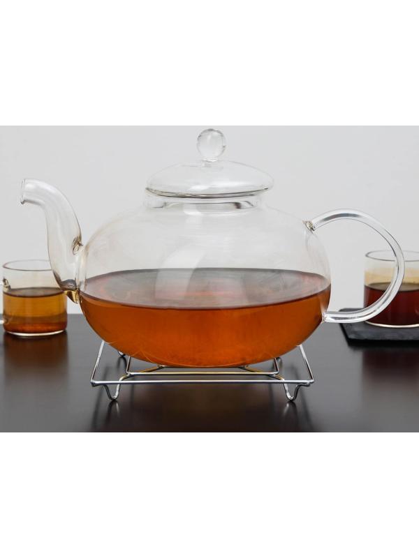 Подставка под горячее на ножках Доляна «Квадрат», 14×14×2 см, цвет хром