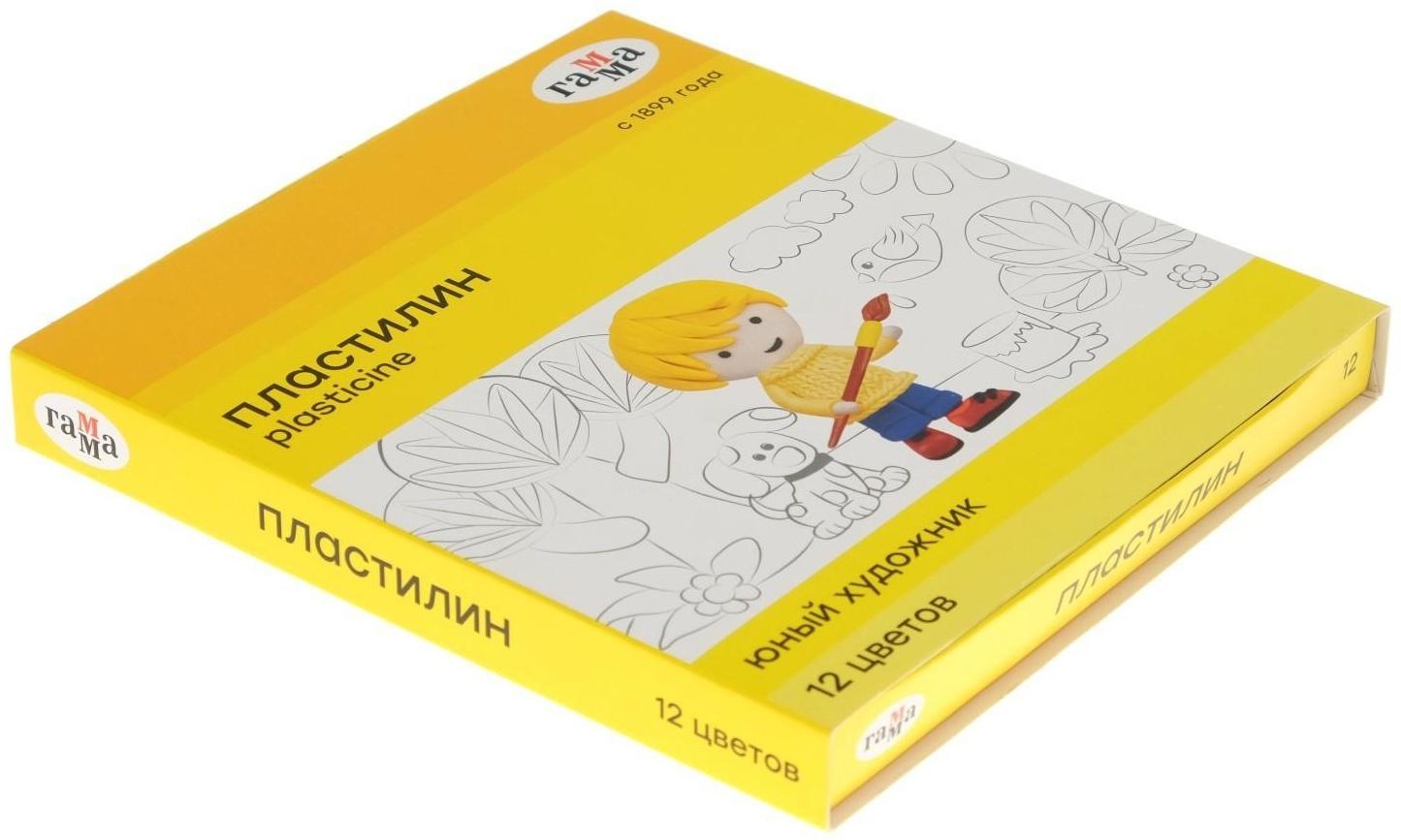 Пластилин 12 цветов 168 г, 