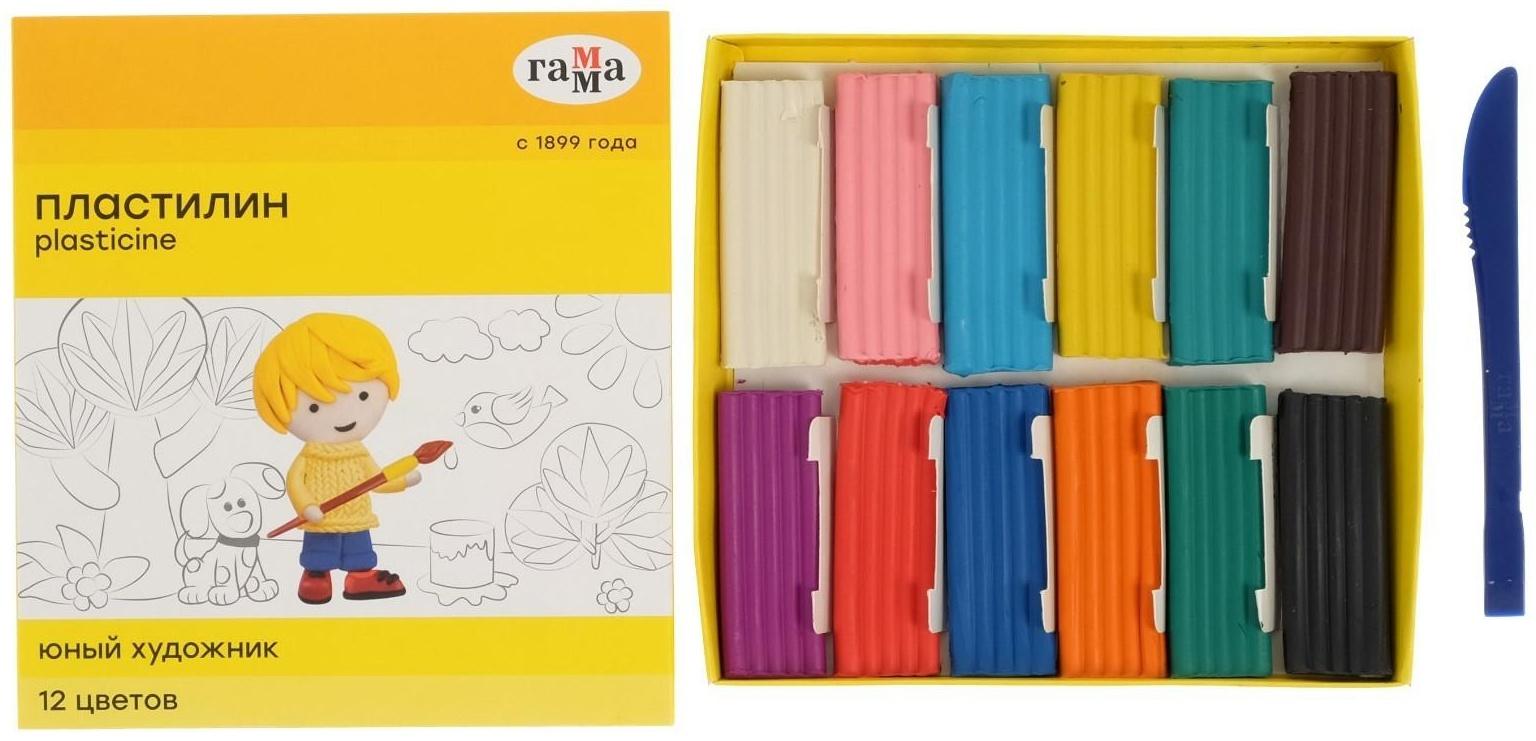 Пластилин 12 цветов 168 г, 