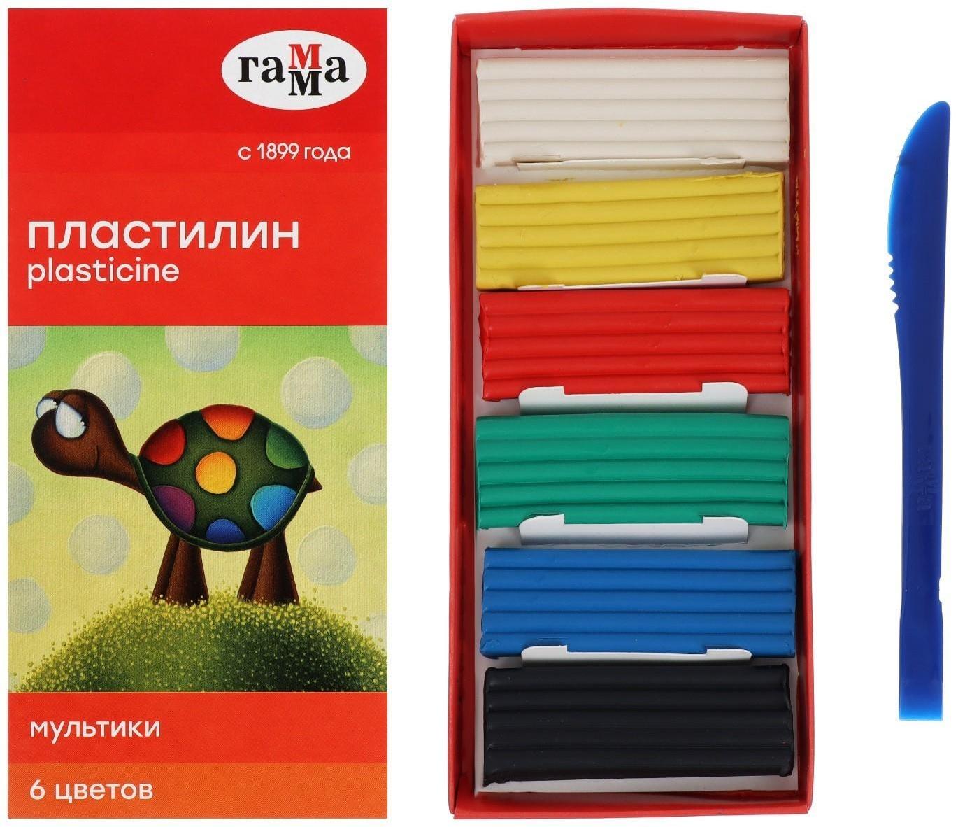 Пластилин 6 цветов 120 г, 