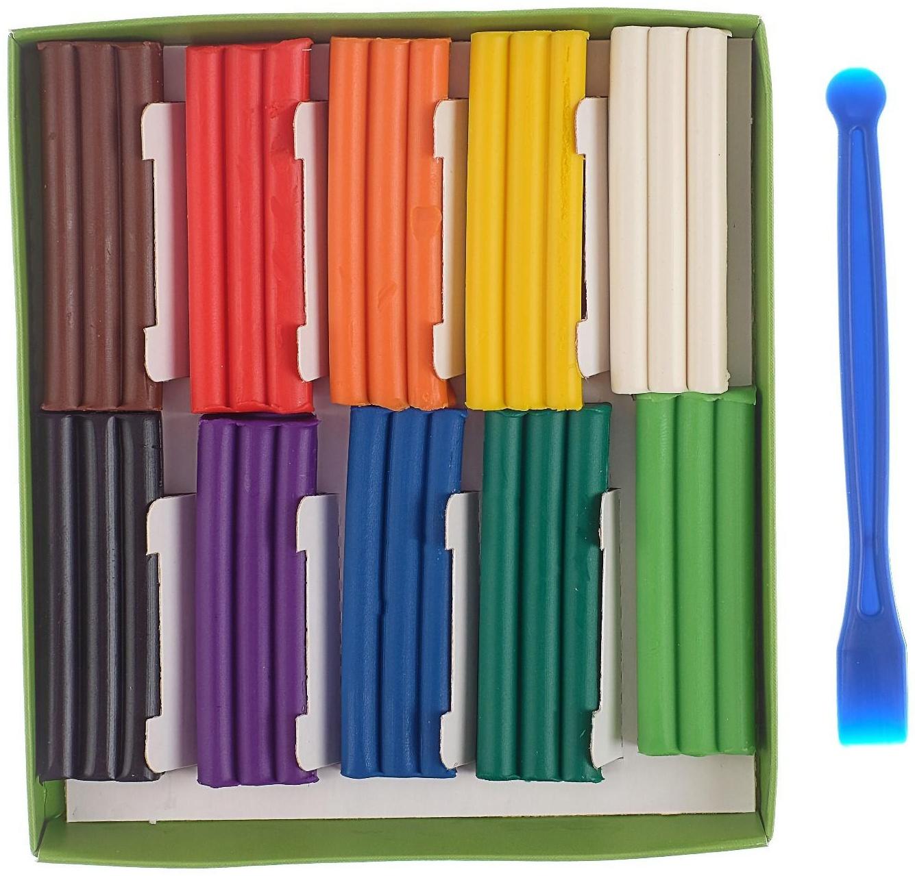 Пластилин мягкий (восковой), 10 цветов, 150 г, Гамма 