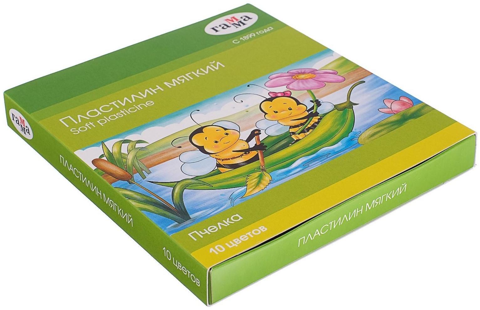 Пластилин мягкий (восковой), 10 цветов, 150 г, Гамма 