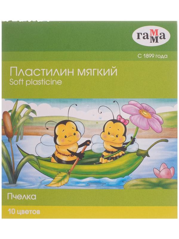 Пластилин мягкий (восковой), 10 цветов, 150 г, Гамма 