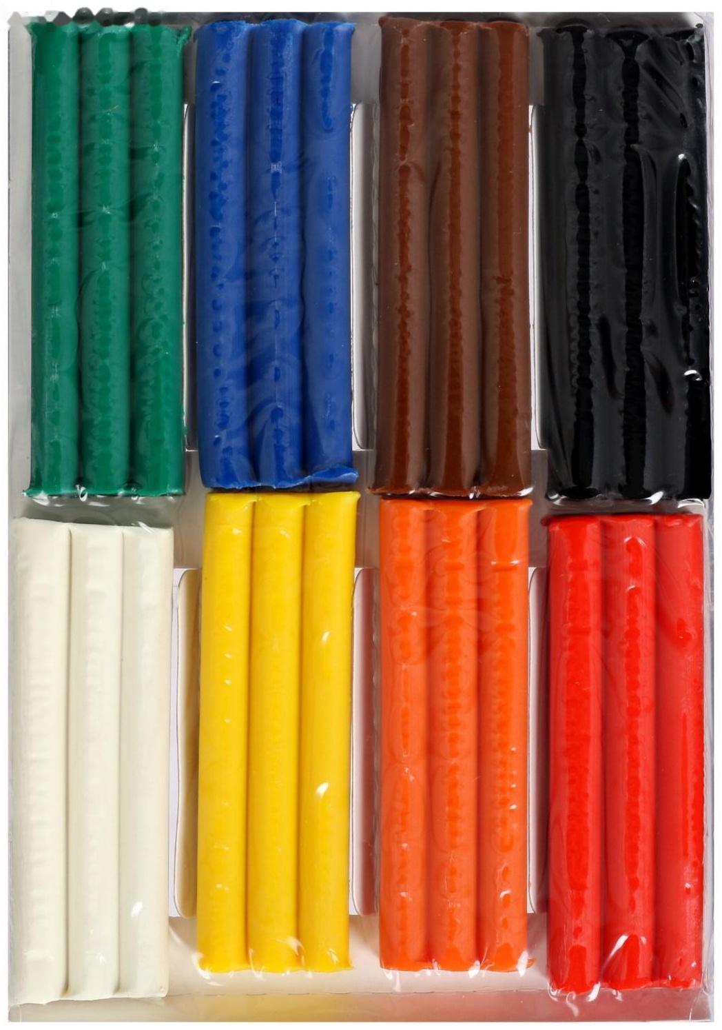 Пластилин мягкий (восковой), 8 цветов, 120 г, Гамма 