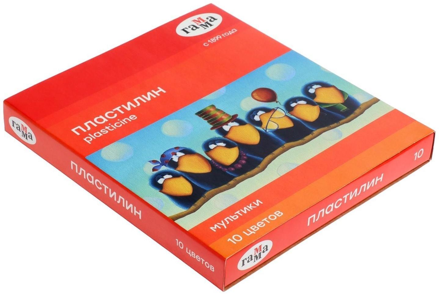 Пластилин 10 цветов 200 г, 