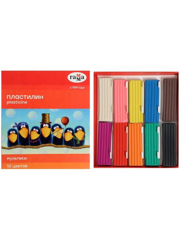 Пластилин 10 цветов 200 г, 