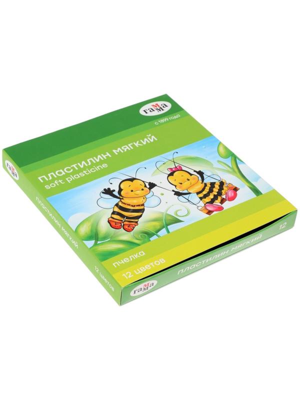 Пластилин мягкий (восковой), 12 цветов, 180 г, Гамма 