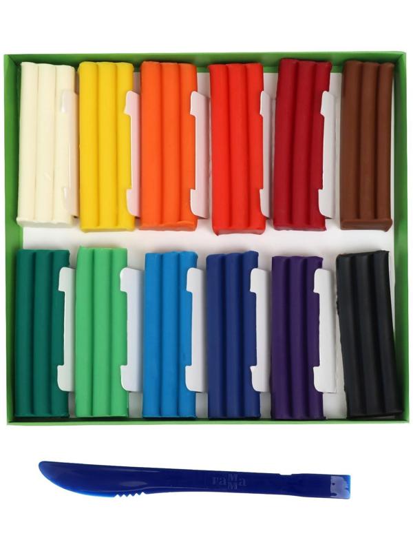 Пластилин мягкий (восковой), 12 цветов, 180 г, Гамма 
