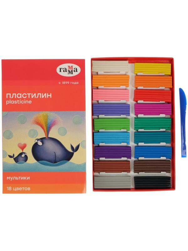 Пластилин 18 цветов 360 г, 