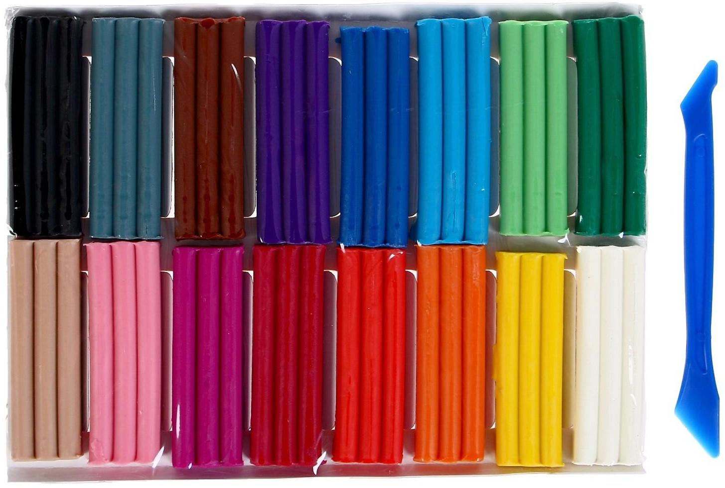 Пластилин мягкий (восковой), 16 цветов, 196 г, Гамма 