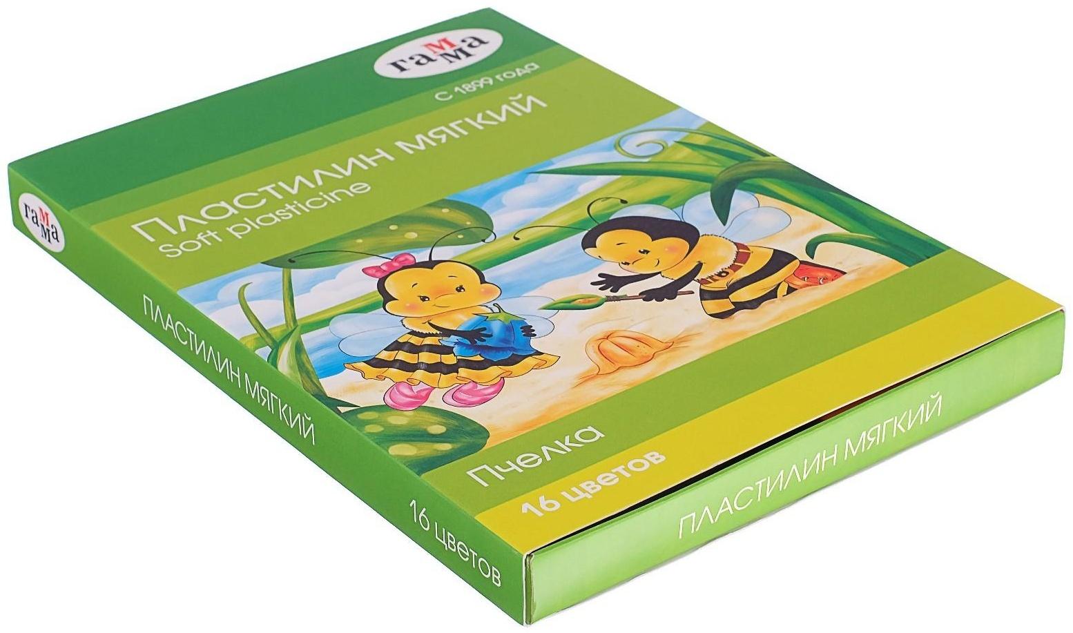 Пластилин мягкий (восковой), 16 цветов, 196 г, Гамма 