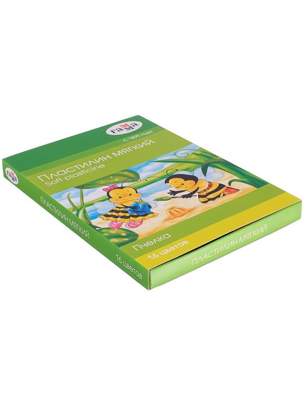 Пластилин мягкий (восковой), 16 цветов, 196 г, Гамма 