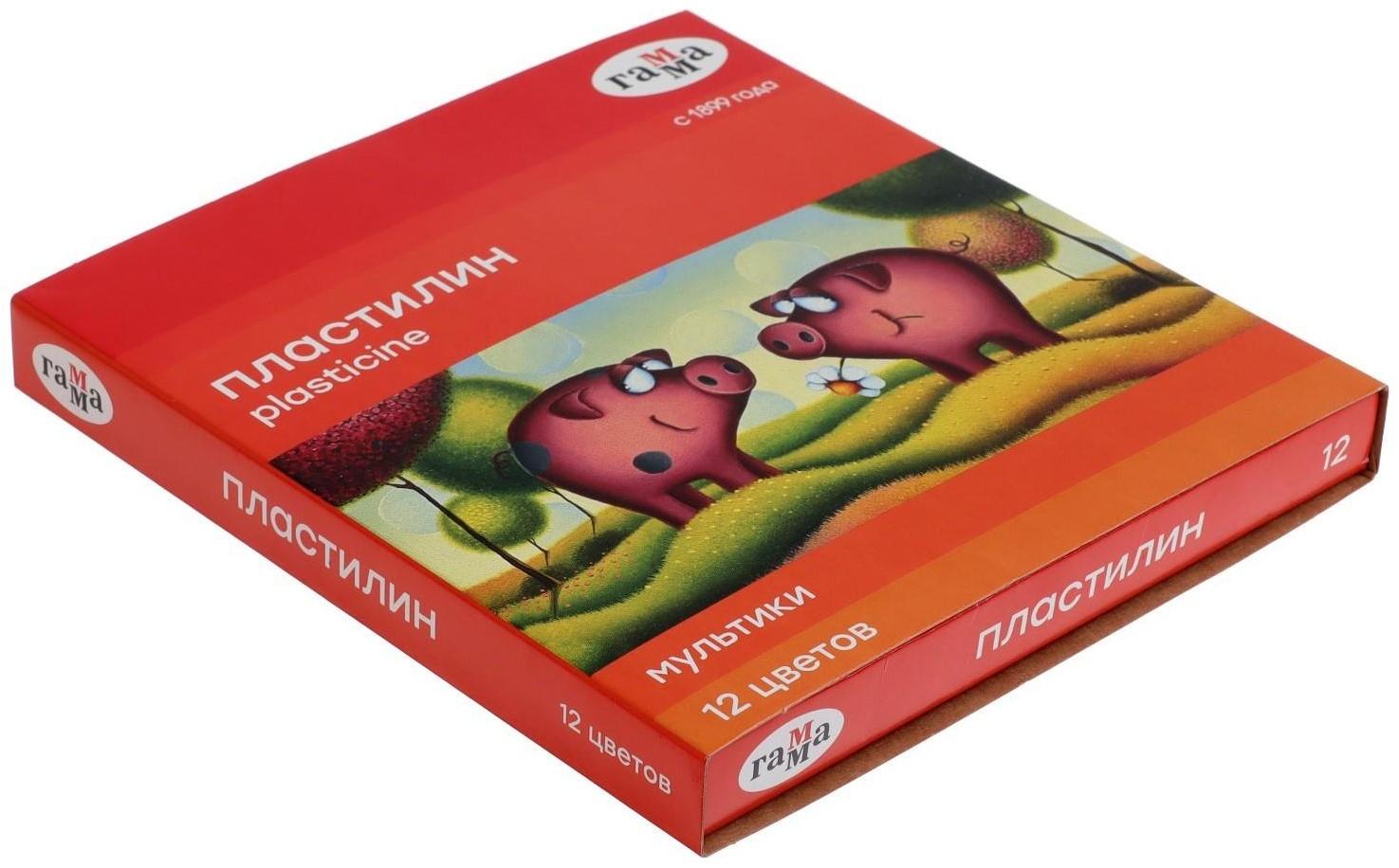 Пластилин 12 цветов 240 г, 