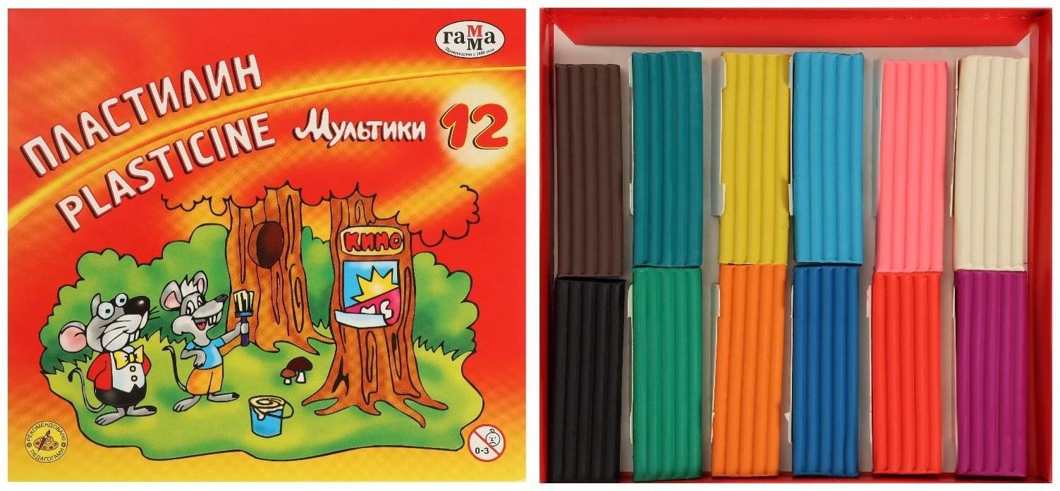 Пластилин 12 цветов 240 г, 