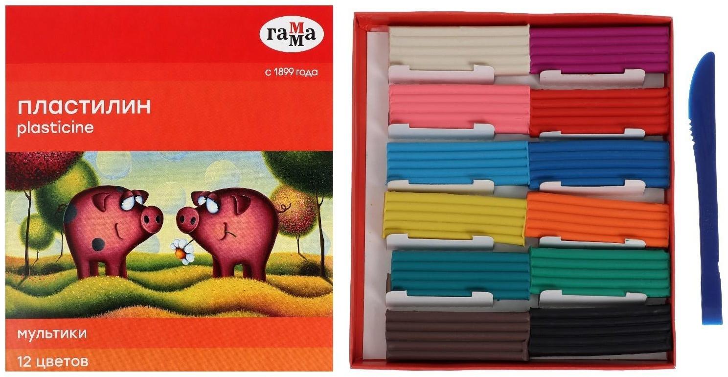 Пластилин 12 цветов 240 г, 
