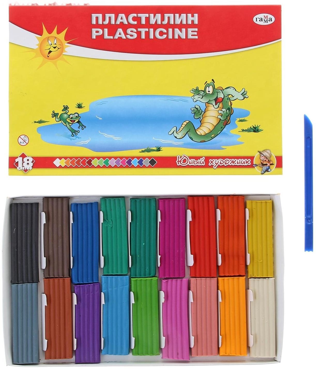 Пластилин 18 цветов 252 г, 