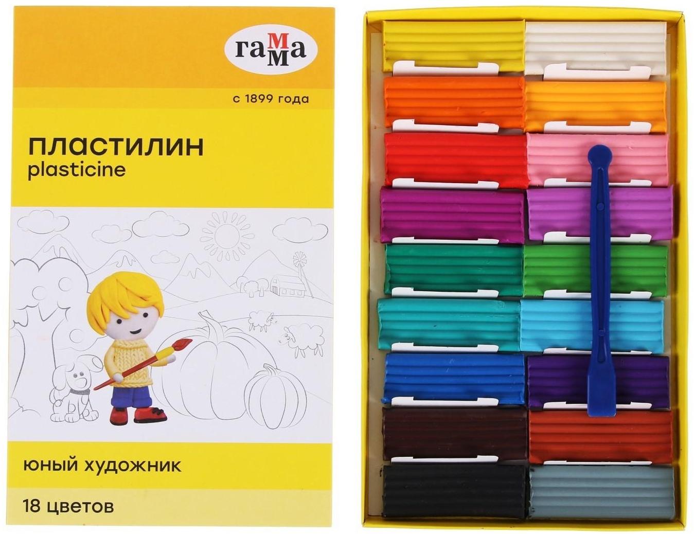 Пластилин 18 цветов 252 г, 