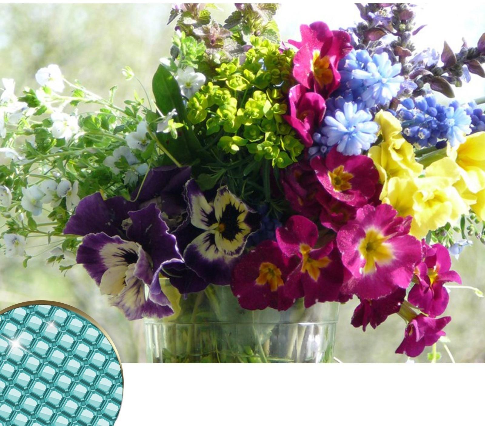 Алмазная мозаика с полным заполнением «Букет», 22х32 см