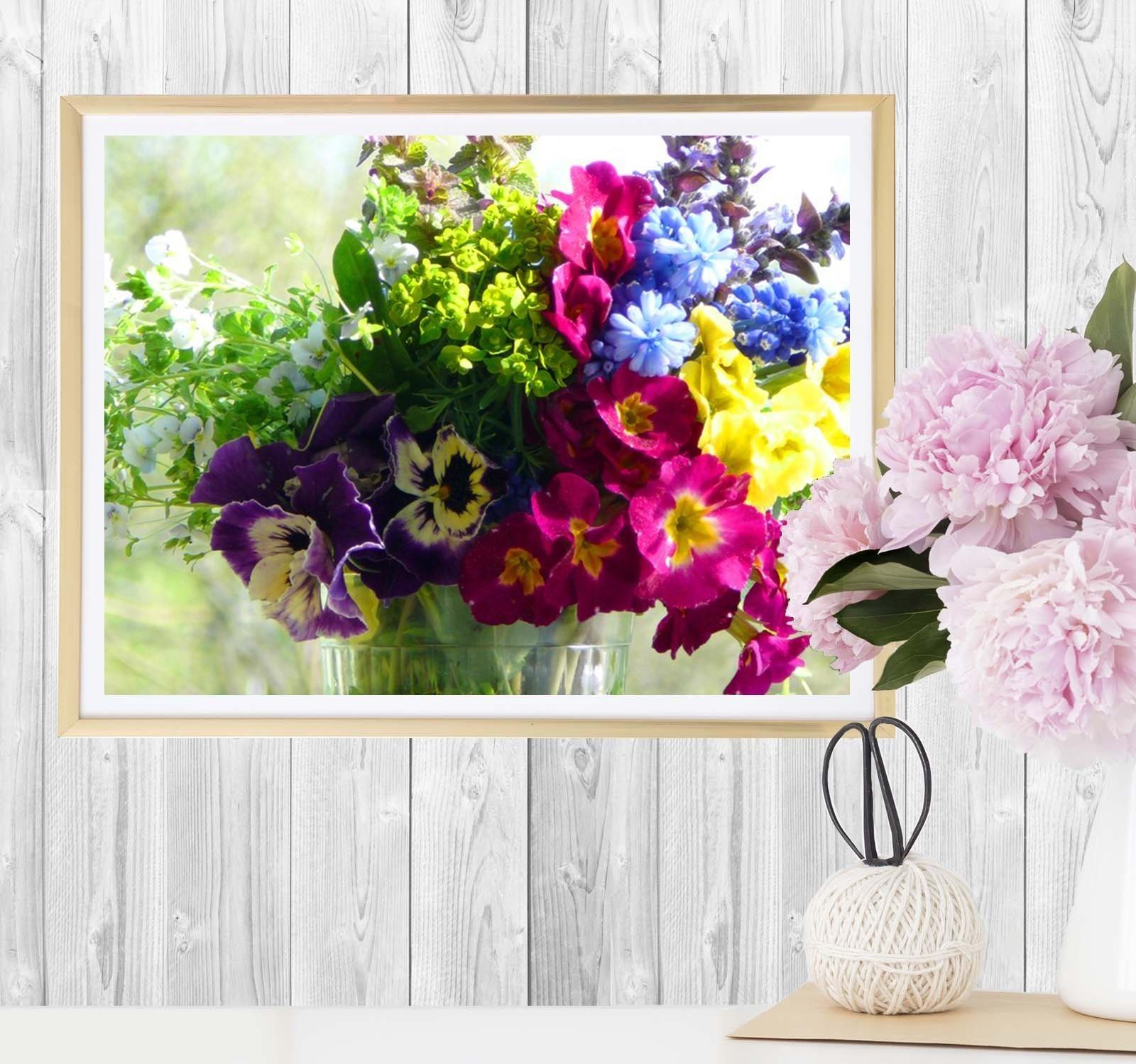 Алмазная мозаика с полным заполнением «Букет», 22х32 см