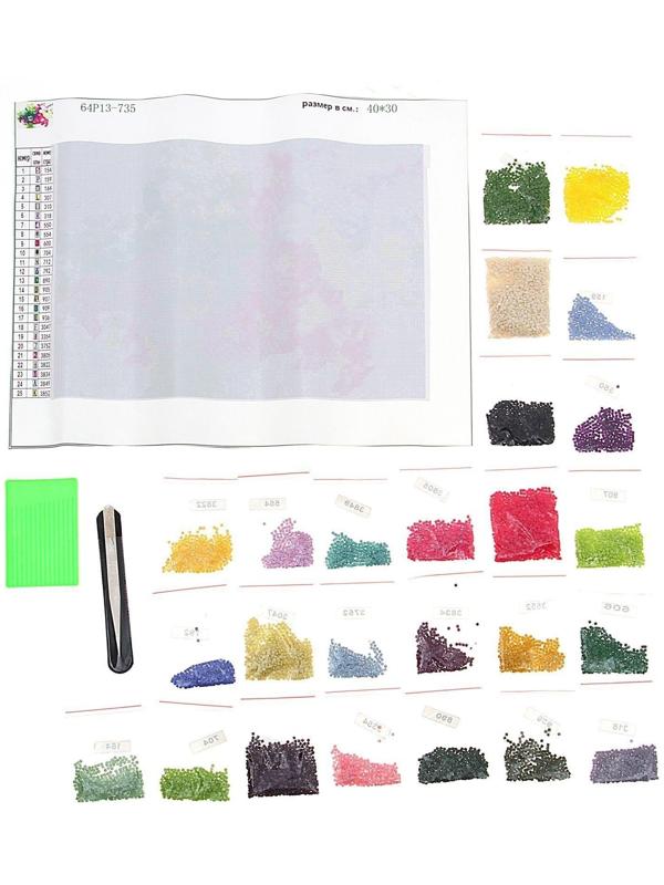 Алмазная мозаика с полным заполнением «Букет», 22х32 см