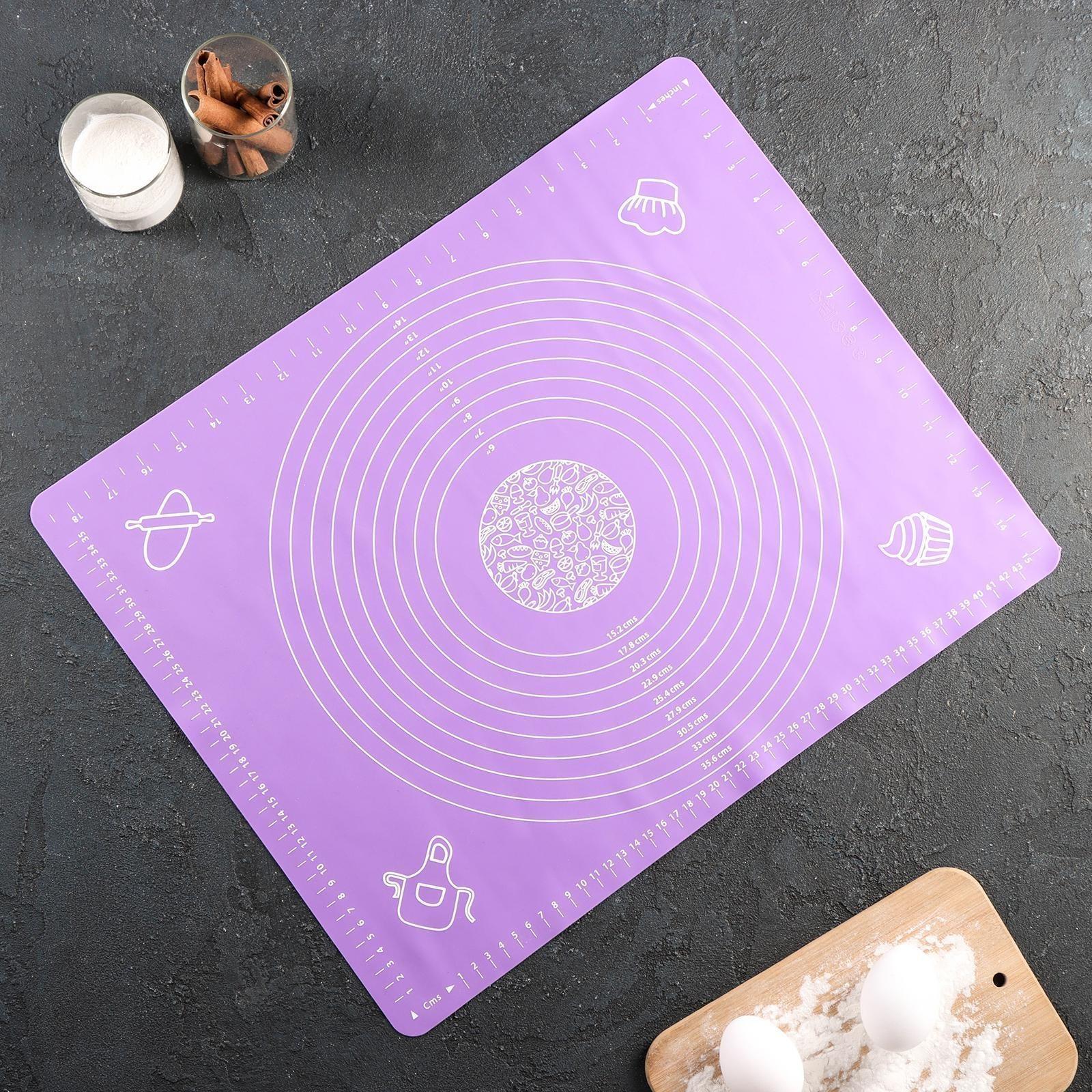 Коврик с разлиновкой силиконовый Доляна «Эрме», 50×40 см, цвет МИКС