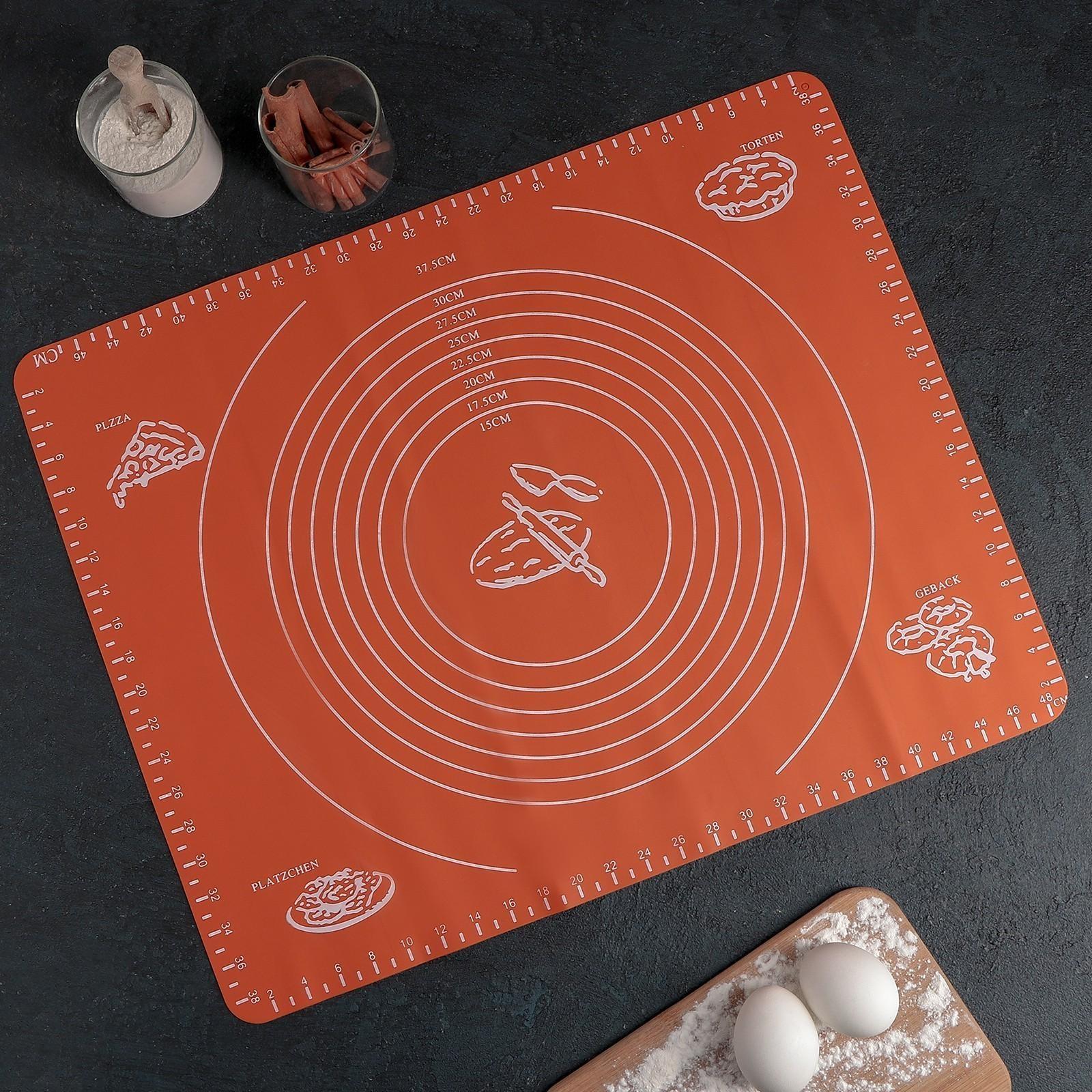 Коврик с разлиновкой силиконовый Доляна «Эрме», 50×40 см, цвет МИКС