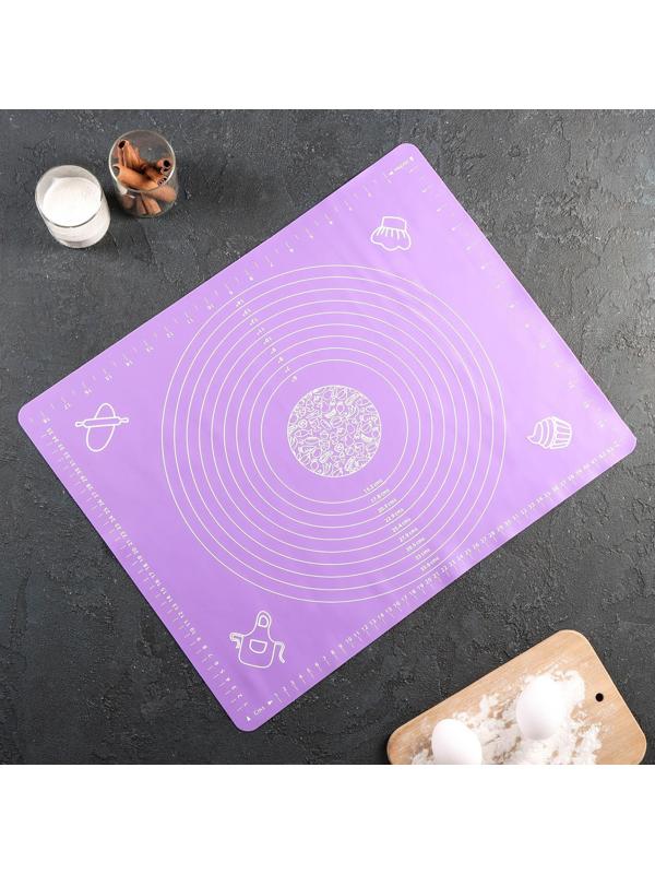 Коврик с разлиновкой силиконовый Доляна «Эрме», 50×40 см, цвет МИКС