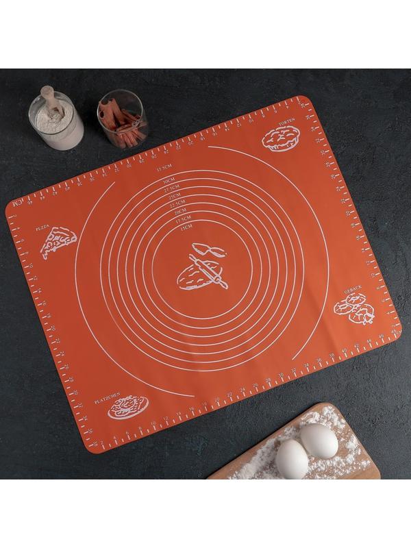 Коврик с разлиновкой силиконовый Доляна «Эрме», 50×40 см, цвет МИКС