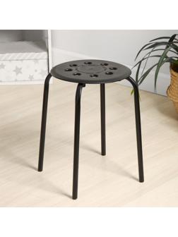 Табурет с пластмассовым сиденьем, цвет черный