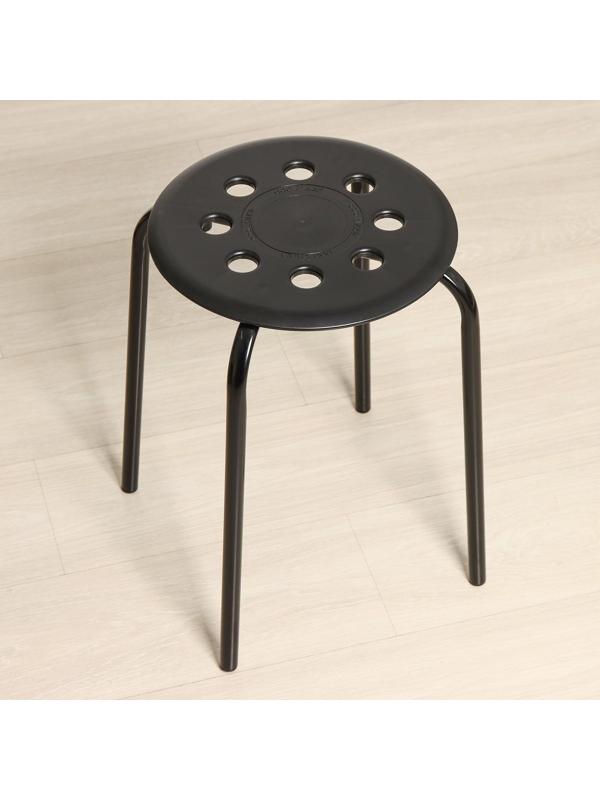 Табурет с пластмассовым сиденьем, цвет черный