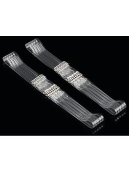 Бретели силиконовые, фурнитура металл, 5 полос, 2 см, 37 см, пара, цвет прозрачный