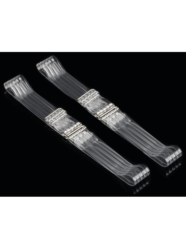 Бретели силиконовые, фурнитура металл, 5 полос, 2 см, 37 см, пара, цвет прозрачный