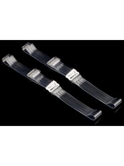 Бретели силиконовые, фурнитура металл, 4 полосы, 1,5 см, 37 см, пара, цвет прозрачный