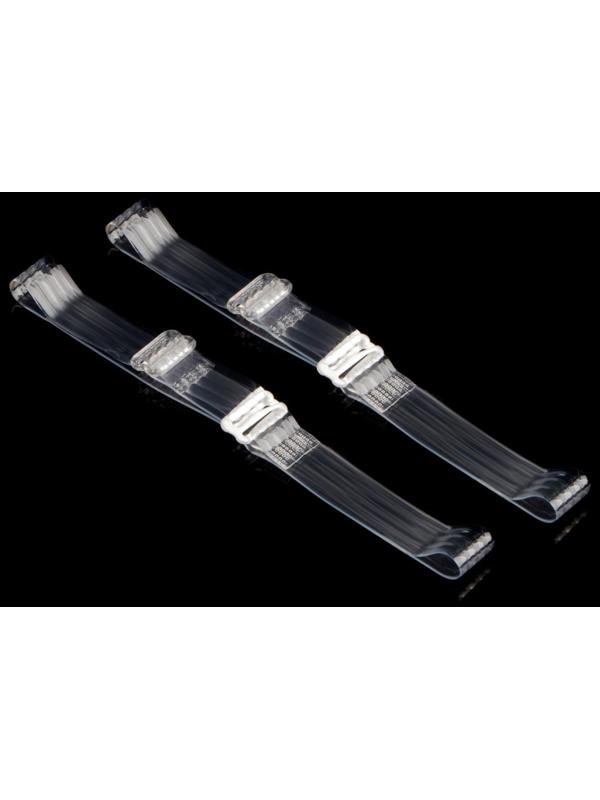 Бретели силиконовые, фурнитура металл, 4 полосы, 1,5 см, 37 см, пара, цвет прозрачный