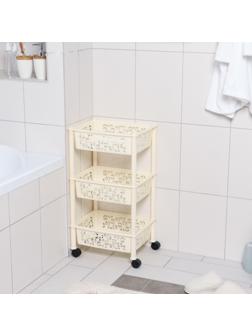 Этажерка напольная 3-х секционная Prima, на колёсиках, цвет МИКС