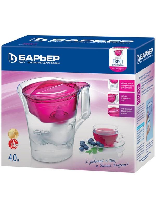 Фильтр-кувшин «Барьер-Твист», 4 л, цвет зeлёный