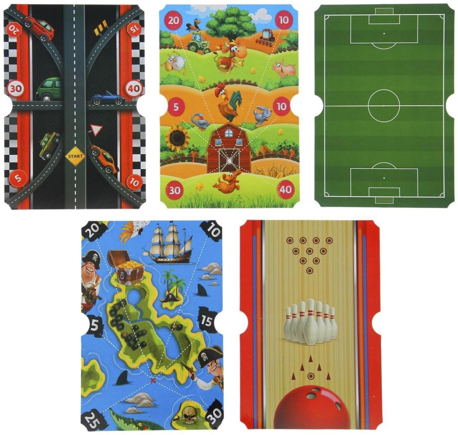 Настольный бильярд «6 в 1: бильярд, стикбол, стикбоулинг, стик гольф, фингербол»