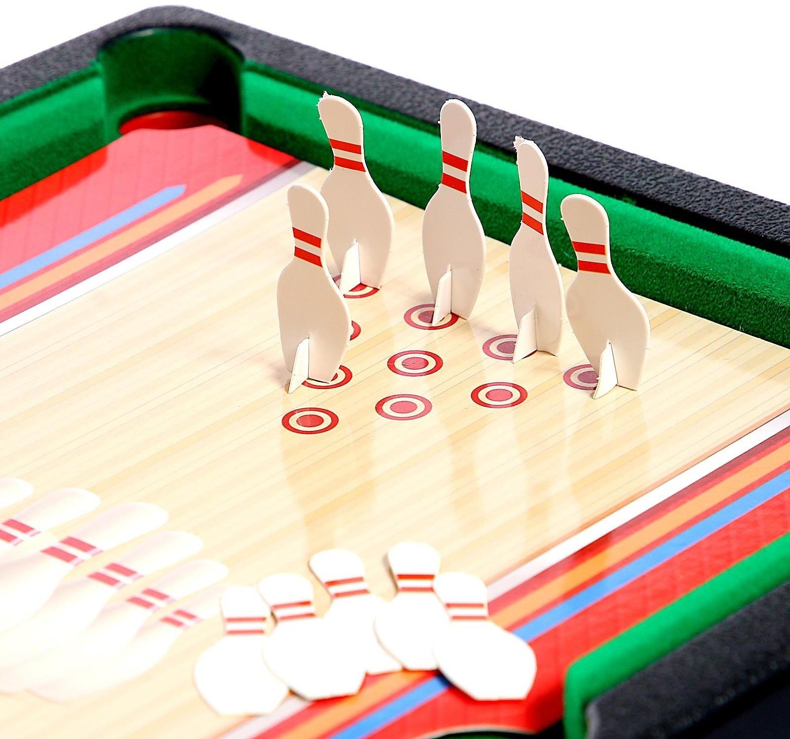 Настольный бильярд «6 в 1: бильярд, стикбол, стикбоулинг, стик гольф, фингербол»