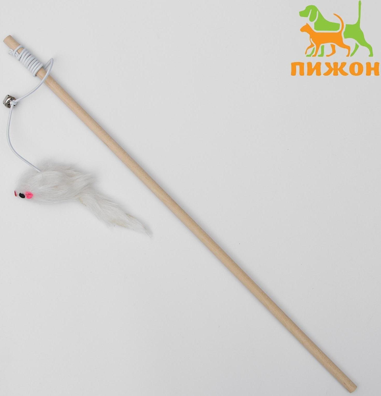 Дразнилка Мышь на деревянной палочке, 36 см