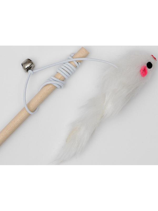 Дразнилка Мышь на деревянной палочке, 36 см