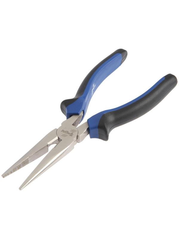 Длинногубцы ТУНДРА, CrV, никелированные, двухкомпонентные рукоятки, 200 мм