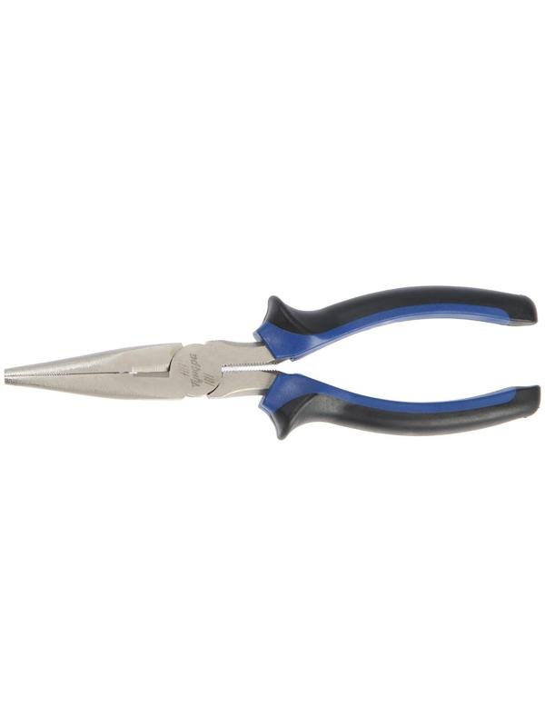 Длинногубцы ТУНДРА, CrV, никелированные, двухкомпонентные рукоятки, 180 мм