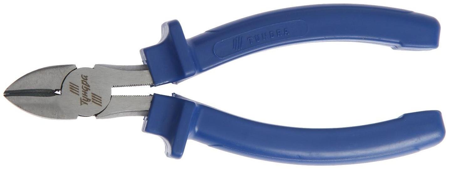 Бокорезы ТУНДРА, CrV, шлифованные, пластиковые рукоятки, 160 мм