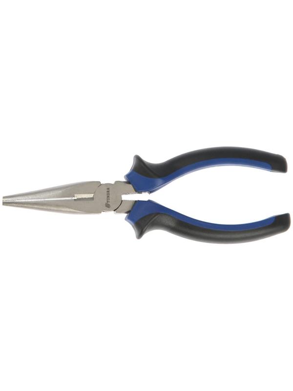 Длинногубцы ТУНДРА, CrV, никелированные, двухкомпонентные рукоятки, 160 мм